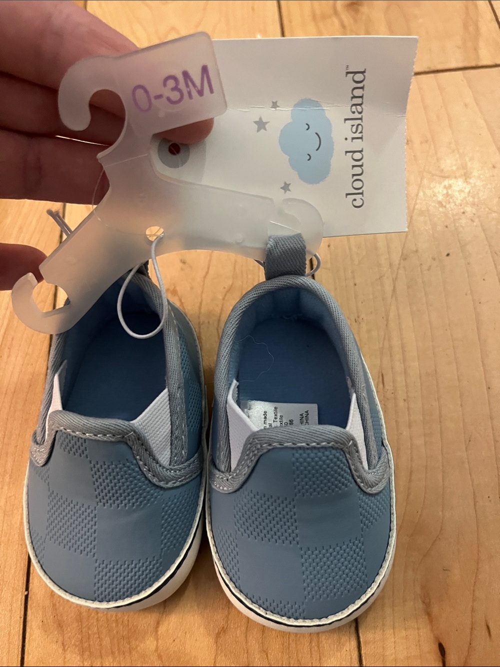 cloud island Light Blue Slip-On Baby Walker Shoes
